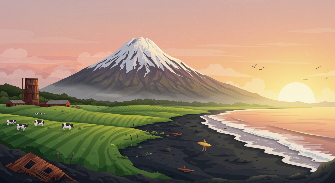 Mt Taranaki rising above clouds